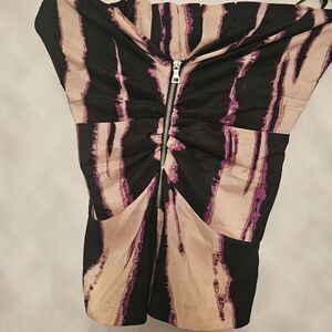 Arden B Black and Purple Ruched Blouse